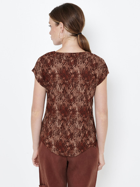 CAMAIEU Braune Bluse mit Schlangenmuster CAMAIEU