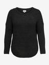 ONLY CARMAKOMA Dunkelgrauer gerippter ONLY CARMAKOMA Bernie Pullover für Damen