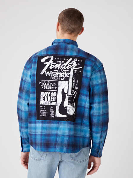 Wrangler Blau Gemustertes Herrenhemd von Wrangler