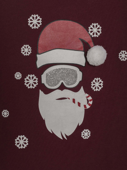 CAMAIEU Burgunderfarbenes Mädchen-Weihnachts-T-Shirt CAMAIEU