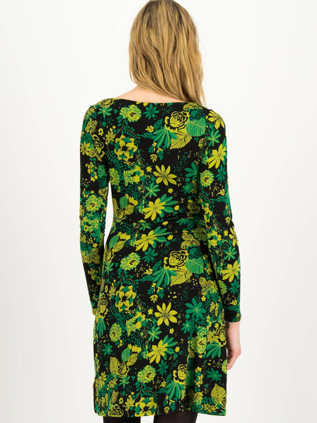 Blutsgeschwister Schwarzes und grünes durchsichtiges Blumenkleid für Damen Blutsgeschwister Petite Rafinesse