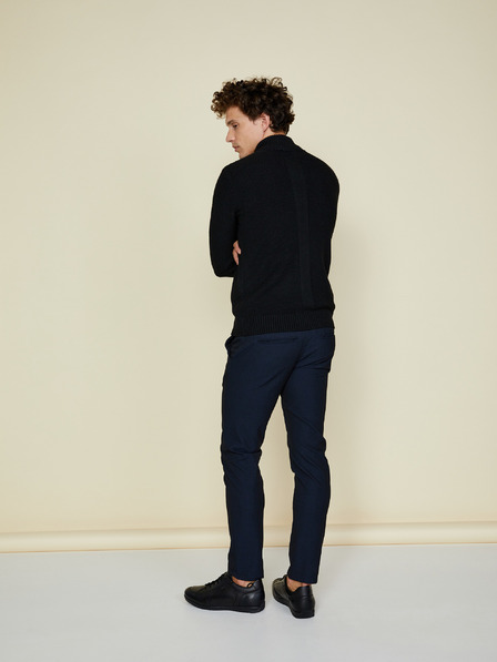 ZOOT.lab Schwarzer Herrenpullover mit Reißverschluss und Stehkragen ZOOT.lab Brad