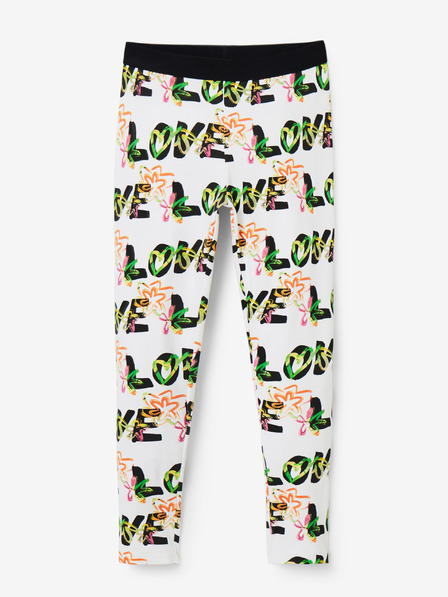 Desigual Weiße gemusterte Leggings für Mädchen Desigual Garden