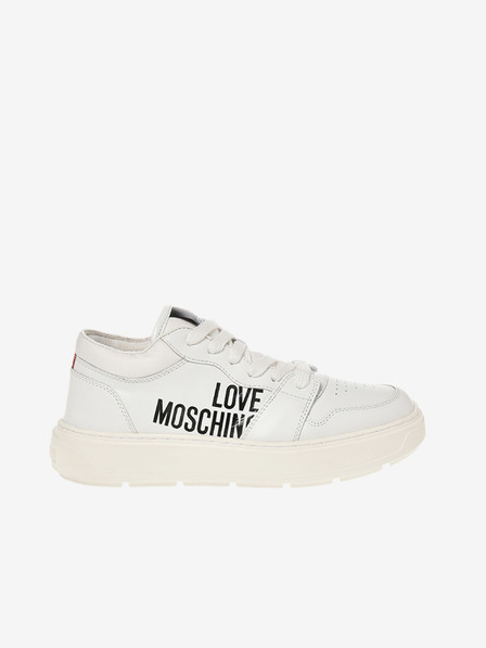 Love Moschino Weiße Damen-Ledersneakers Love Moschino