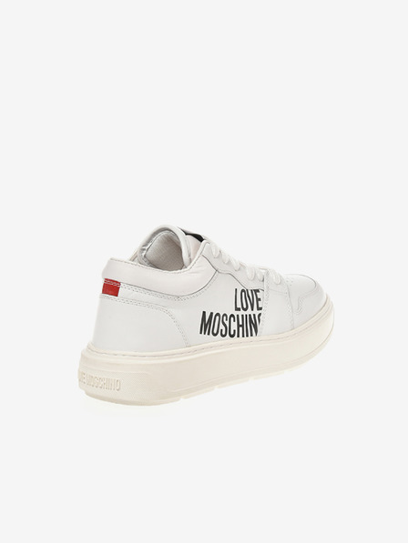 Love Moschino Weiße Damen-Ledersneakers Love Moschino