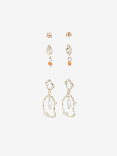 Pieces Set aus drei Paar Ohrringen in Gold Pieces Locca