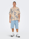ONLY & SONS Beige Gemustertes Herren-Kurzarmhemd ONLY & SONS Den