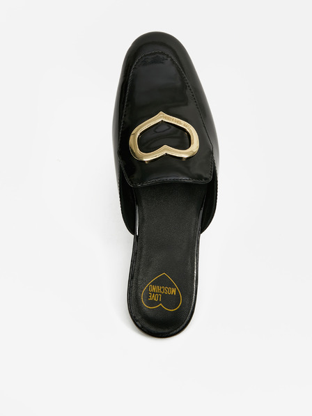 Love Moschino Schwarze Damen Lederslipper Love Moschino