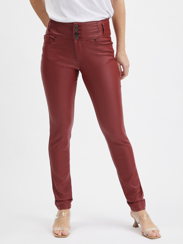 Orsay Burgunderrote skinny fit Damenhose ORSAY