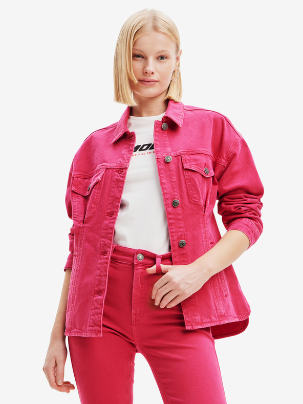 Desigual Dunkelrosa Desigual Damen Jeansjacke Morgon