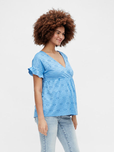 Mama.licious Blaue perforierte Umstandsbluse Mama.licious Dinna