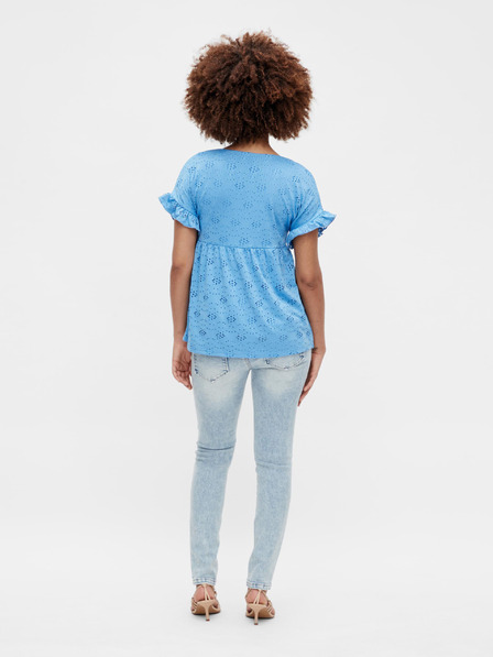 Mama.licious Blaue perforierte Umstandsbluse Mama.licious Dinna