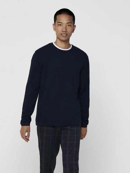 ONLY & SONS Dunkelblauer Herren-Basispullover ONLY & SONS Panter