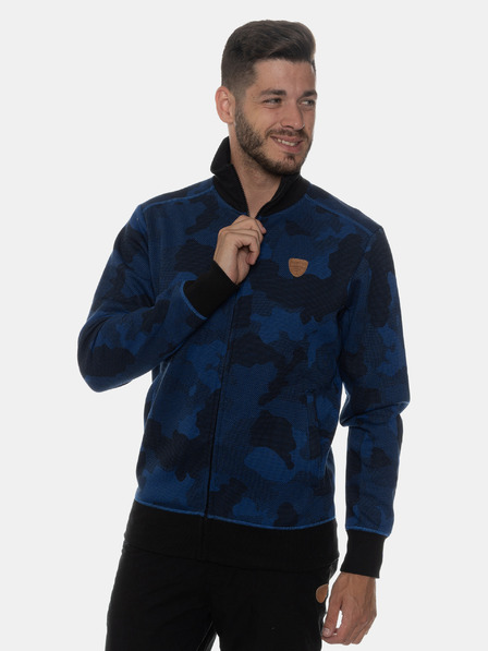 Sam 73 Dunkelblaues gemustertes Herren-Sweatshirt SAM 73