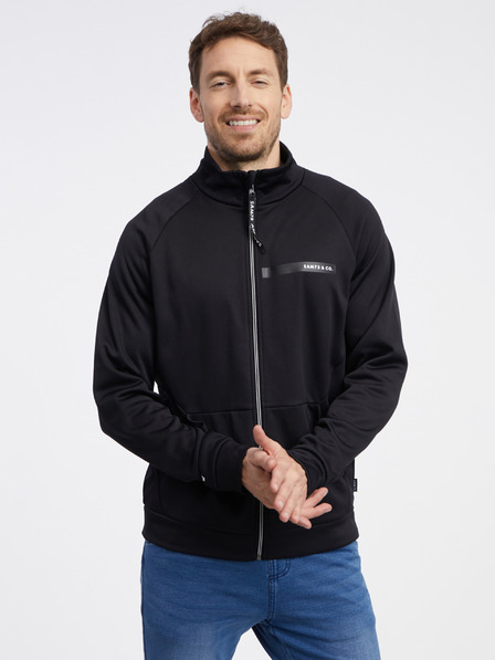 Sam 73 Schwarzes Herren-Sweatshirt mit Reißverschluss SAM 73 Darth