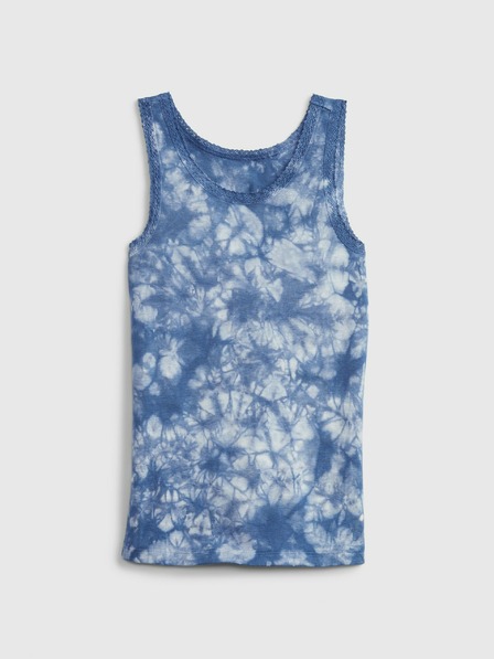 GAP Blaues Mädchen-Baby-Tank-Top mit Spitzenbesatz