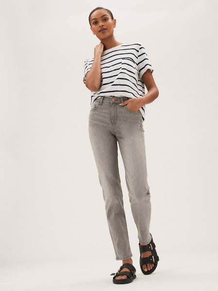 Marks & Spencer Graue Straight-Fit-Jeans für Frauen Marks & Spencer