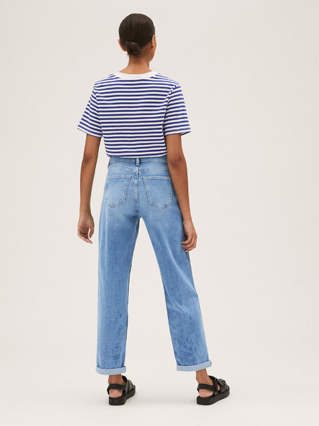 Marks & Spencer Blaue Boyfriend-Jeans für Damen von Marks & Spencer, kurz geschnitten