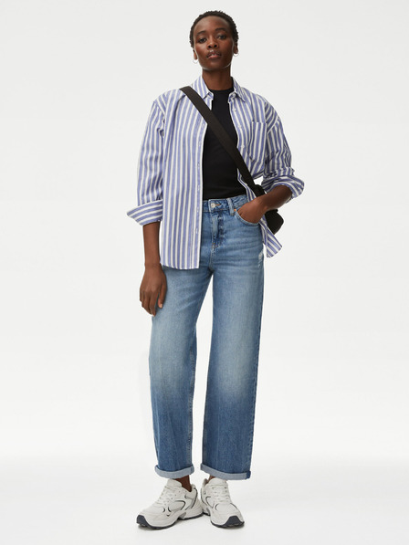 Marks & Spencer Blaue Marks & Spencer Boyfriend-Jeans für Damen