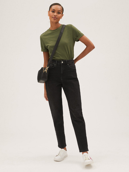 Marks & Spencer Schwarze, kurze Mom-Jeans für Damen von Marks & Spencer